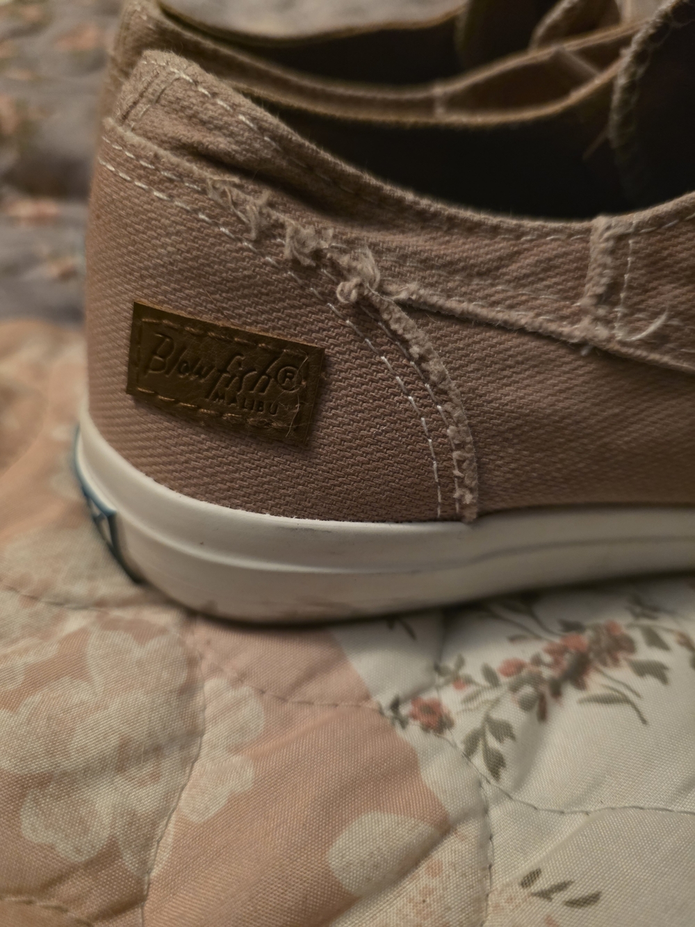Blowfish Womens Pinkish Taupe Canvas Low-Top Sneakers - Picture 2 of 5